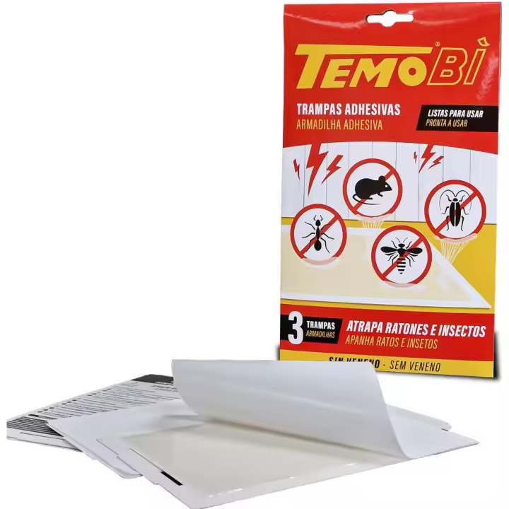 Temobí Trampas Adhesivas para Ratones e Insectos - Juego de 3 Trampas - Marca Impex Europa - 1