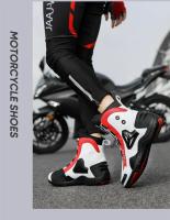 Botas De Motocicleta Para Hombre Y Mujer Microfibra Cuero Anticolisión Protección De Tornillo Zapatos De Motocross Moto Racing - details 14