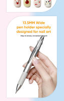 Bolígrafo De Arte De Uñas Profesional 4-en-1 Herramientas De Manicura Con Selector De Diamantes DIY Punto De Uñas De Tamaños Variados Para Pintura De Uñas - details 3