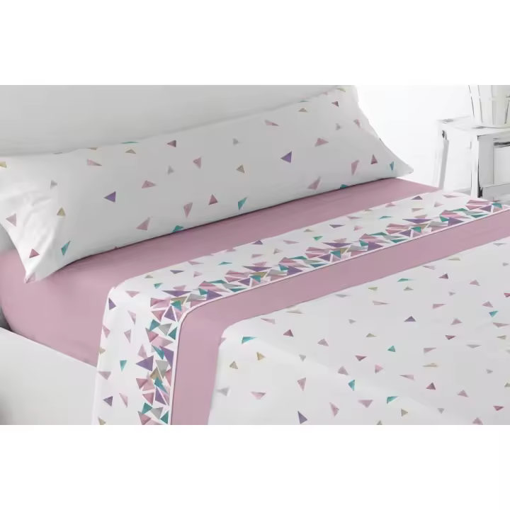 Juego de Sábanas de Pirineo tacto Seda. Cama 90, 105, 135, 150. Termales, 3 Piezas, Máxima Calidad, Invierno. Dormitorio. Térmica. Gris y Rosa - 1