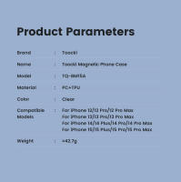 Funda Magnética Transparente Toocki Para iPhone 15 14 plus Funda De Teléfono Con Protección Anti-caída Y Anti-oxidación De PC TPU Para iPhone 13 pro Max - details 10