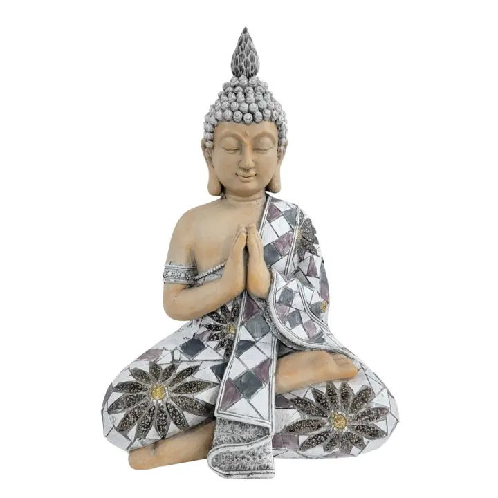 CAPRILO REGALOS & DECORACIÓN Figura Decorativa de Resina "Buda Sentado Exterior". Adornos y Esculturas. Regalos Originales. Decoración Hogar. 32 x 22 x 47 cm. - 1