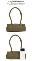 Bolso De Hombro Para Mujer De Cuero Sintético Grande Capacidad De Almacenamiento Estilo Lujo En Verde Con Bandeja Larga - details 9