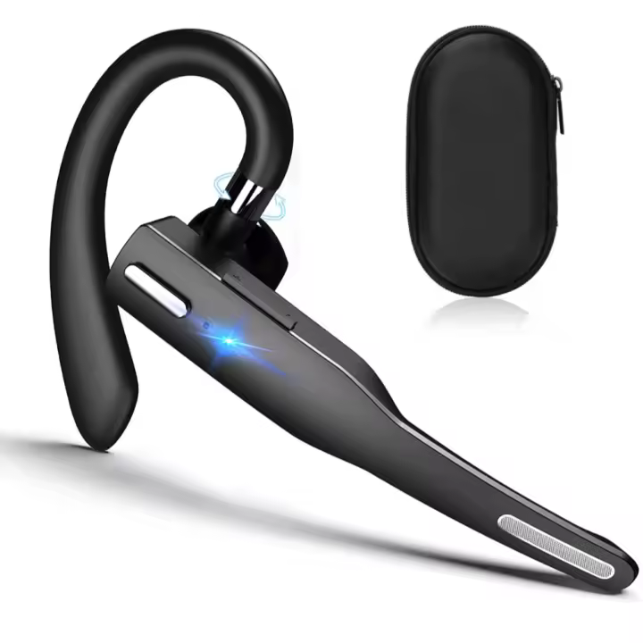 NK Auricular Inalámbrico con Bluetooth 5.0 + Estuche de Carga de 450 mAh - Auriculares con Manos Libres, Micrófono, Tecnología Que capta Voz Clara, Batería 100 mAh, Peso Muy Ligero - iPhone y Android - 1