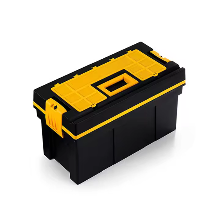 Caja Herramientas Terry Tool Chest 22 - Negro y Amarillo - 57.5x27.5x29cm - Organizador - Bandeja Extraible - Cierre Clip - 1