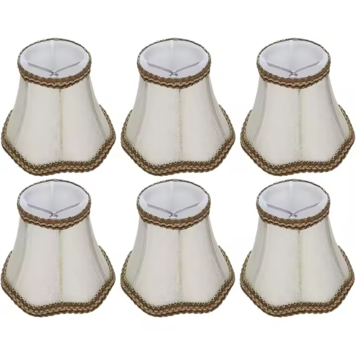 Pantalla, 6 piezas, cubierta para lámpara de mesa de escritorio, accesorio de pantalla de tela para bombilla de araña E14 - 1