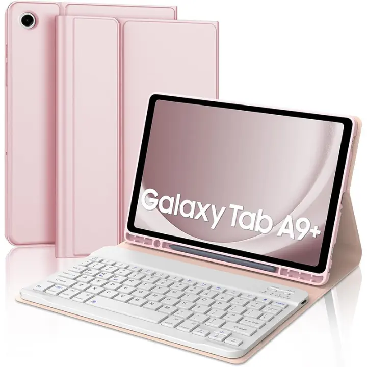 Teclado Samsung Galaxy Tab A9 Plus 11 Pulgadas 2025, Funda Teclado Español Ñ Bluetooth Desmontable para Samsung A9+ (SM-X210/X216/X218), Rosa - 1
