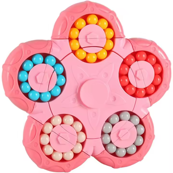 Cubo de amigos Mágicos, Juguete antiestrés, 10 lados, 2 en 1, Divertidos rompecabezas de Cuentas, juguetes Educativos, ideal Como Recuerdo de fiesta, Juguete antianiedad de escritorio, Pink - 1
