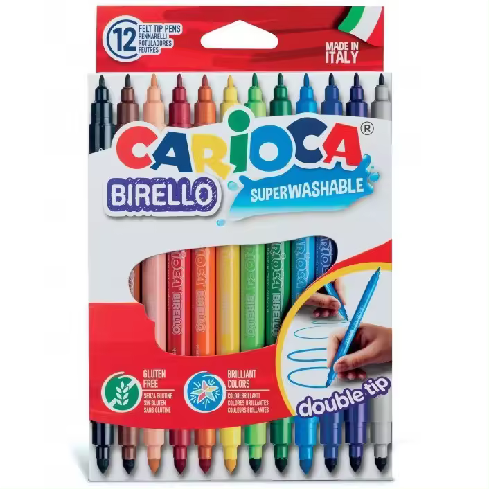 ROTULADOR CARIOCA BIRELLO, JOY Y JUMBO DE UNA PUNTA Y DOBLE PUNTA DE 12 A 24 UNIDADES - CAJA CARTON - 1