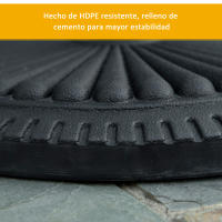 Outsunny Base para Sombrilla de Jardín Peso Neto 15 kg Soporte de Parasol Apto para Postes de 35mm/38mm/48mm Rellena de Cemento Metal para Terraza Exterior Ø49x32 cm Negro - details 4