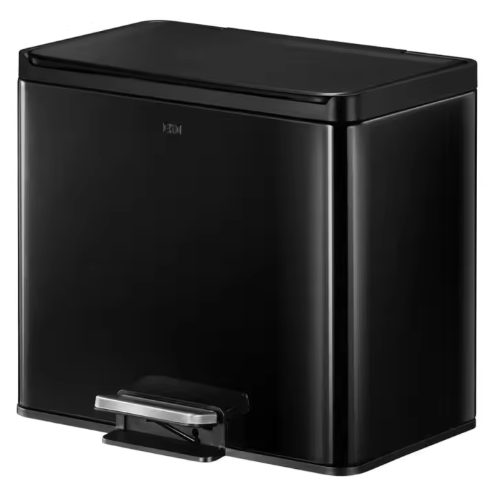 EKO Cubo de basura de pedal Essential 20+9 L negro - 1