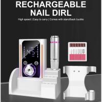 Máquina De Uñas Recargable 45000RPM Con LCD Bajo Ruido Profesional Para Pintura De Uñas Conjunto De Accesorios Para Uñas - details 5