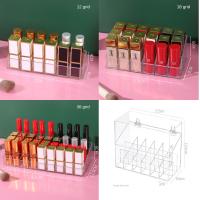 Organizador De Maquillaje Para Labiales Y Pinceles De Cejas En Plástico Transparente Estilo De Escritorio Para Uso Doméstico - details 3