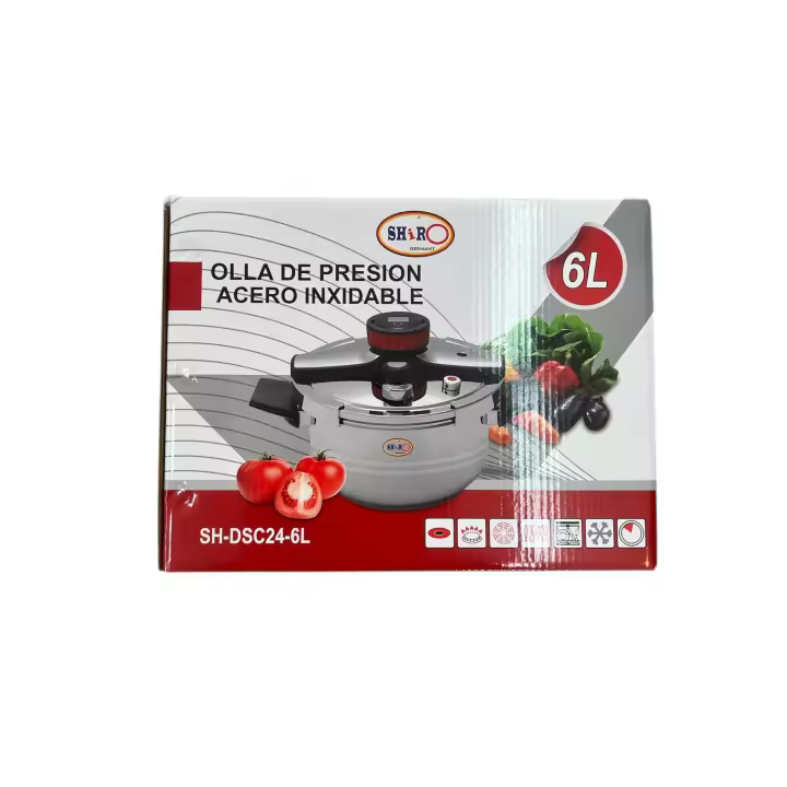 OLLA A PRESION 6 LITROS - OLLA INDUCCION - ACERO INOXIDABLE - SH-DEC24-6L - DIGITAL - 6L- OLLA RAPIDA - APTA LAVAVAJILLAS - APTA PARA TODO TIPO DE FUEGOS - 1