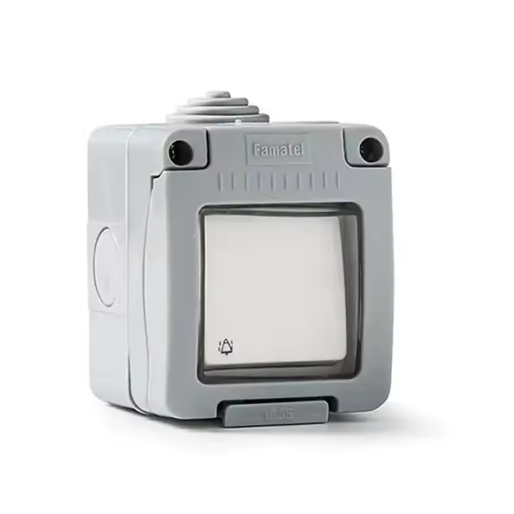 Pulsador timbre superficie estanco IP55 Famatel 19038 - 1
