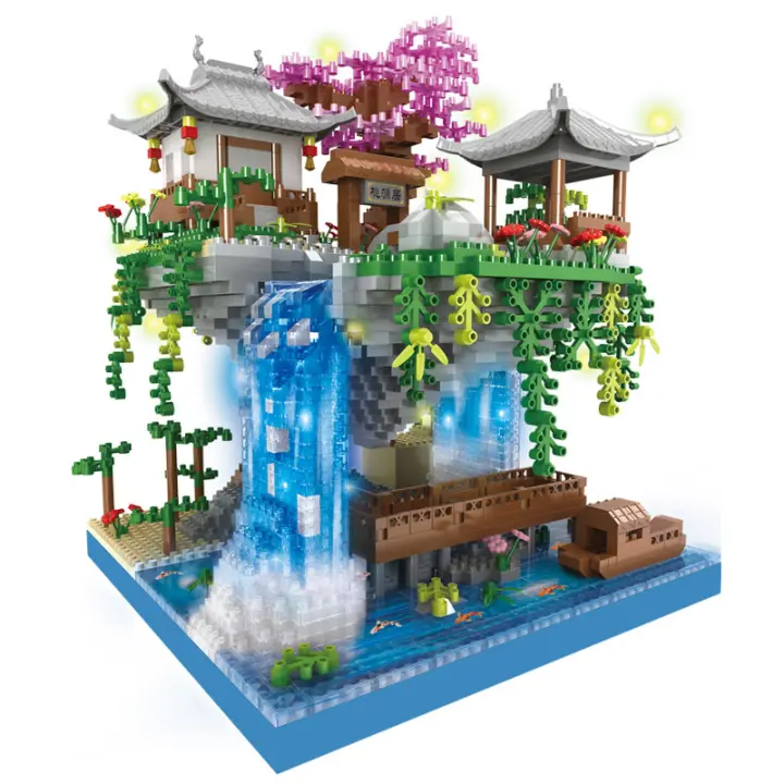 Chinese Style Building Block Toys Taohuayuan Architectural Scenes Micro Particle Assembly Toys High Difficulty CHILDREN'S Toys - 1