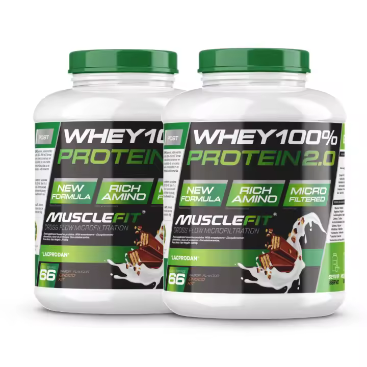 Pack 2 x Whey 100% Protein 2kg - MuscleFit│MUSCLECULT│Incremento de masa muscular│Proteína│Mas musculo - 1