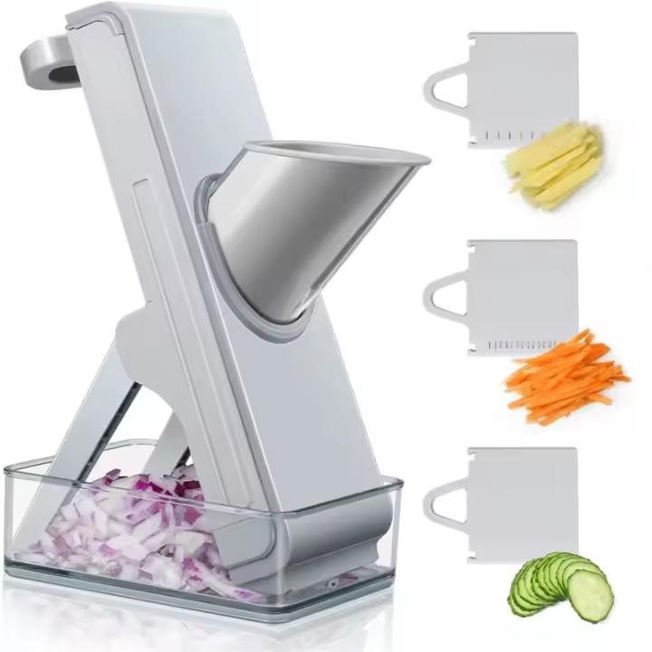 CORTADOR TODO EN UNO Mandolina 5 en 1 Picador de Verdura Carne Patatas Tiras Cocina Corte Ajustable 0,8-1mm SO - 1