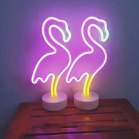 Luz De Neón USB Forma De Flamenco Iluminación De Pared Para Bodas Dormitorio Niños Habitación Bebé Luz LED Decorativa - details 5
