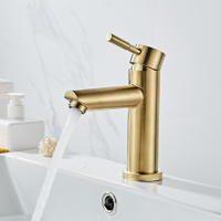 Grifo De Baño De Cobre Soldado Grifo De Mesa Suelta Mezclador De Agua Caliente Y Fría Tapa De Oro Pulido Manillar Único Montaje En La Superficie - details 8