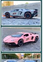 Coche De Deportes a Escala 1:32 Lambor Aventador SVJ LP780-4 Modelo De Metal Con Puertas De Ciseco Abiertas Y Sonido Luz Juguete Para Hobby - details 9