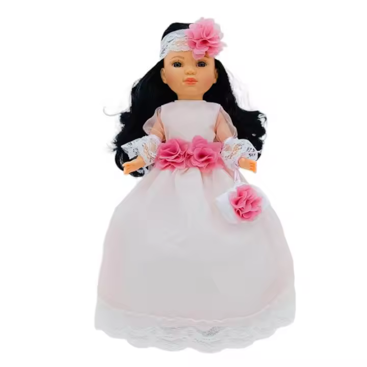 Folk Artesanía: Muñeca Colección Simona 40 Cm. Modelo 2023 de Edición Limitada con Vestido Largo de Comunión o Fiesta de Lujo - 1
