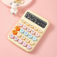 Calculadora Mecánica Con Pantalla LCD De 12 Dígitos Botones Grandes Y Redondos Calculadora Dulce Colorida Para Oficina Escuela Y Hogar - details 8