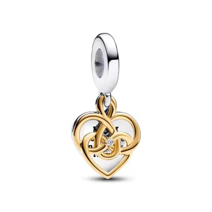 Charm Colgante Pandora Doble Grabable Mama con un Diamante Sintético Creado en Laboratorio, Ref: 763237C01 - 1