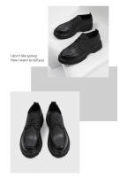 Zapatos De Negocios Casuales Para Hombre Con Plataforma Grande Y Suela Gruesa Cuero Patentado Seguridad Antideslizante Exterior - details 4