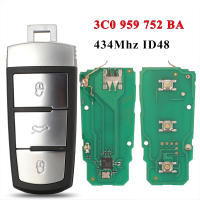 Llave De Coche Inteligente Con 3 Botones Jingyuqin Para Volkswagen 3C0 959 752 BA 434Mhz ID48 Chip Compatible Con VW Passat B6 3C B7 Magotan CC - details 0