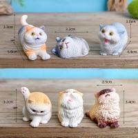 Set De 6 Figuras De Gatos Y Perros Adorables En Resina Para Decoración De Jardín Fae Tirado Miniatura Para Bonsái Y Microlandscape - details 0