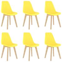 vidaXL Sillas de comedor 6 unidades plástico amarillo - details 0