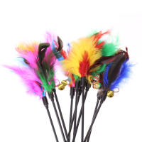 Juego Interactivo Para Gatos 5pcs/set Varita De Plástico Con Plumas De Pollo Y Colores Variados Y Campana Juguete Creativo Para Mascotas Portátil Y Divertido Para Entrenamiento Y Juego De Gatos - details 2
