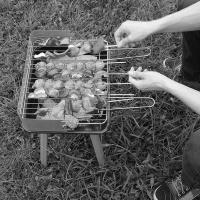 BBQ--BARBACOA 35x28x44cm,Parrilla de la barbacoa Barbacoa deportiva, barbacoa para el hogar barbacoa al aire libre,  fácil de limpiar fácil de transportar / naranja - details 3