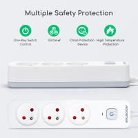 Aigostar Regleta alargador de 3 Tomas con Interruptor y Protección Infantil, 3 /5M, Francés, Blanco, 16A 250V - details 2