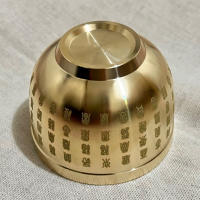 Bol De Bendiciones De Oro Feng Shui Miniatura Exquisita De Metal Retro Y Nostálgica Regalo Significativo De 4.5CM/6CM - details 4