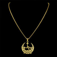 Collar Pendentivo De Luna Tríplice Y Pentagrama Para Hombres Y Mujeres En Acero Inoxidable Color Oro Joyería De Demonio Satán Lilith Para Fiesta - details 5