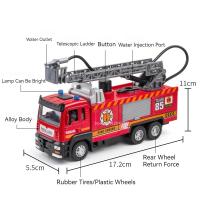 Camión Escala 1/32 Con Luz Y Música Juguete De Rescate De Bomberos Con Rojellera Regalo Para Niños Simulación De Metal Para Jóvenes Y Adultos - details 1