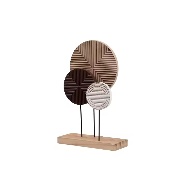 Adda Home Figura Decoración Madera Natural Negro 25x11x41 Cm - Elegante y Sofisticada - 1