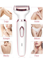 Afeitadora Eléctrica Para Mujer Con Recortador Facial Cuerpo Bikini Nariz Barba Y Cejas Trimmer Recargable De Acero Inoxidable - details 0