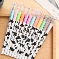 Esto Es Un Set De 12 Bolígrafos De Gel Coloridos Diamante Neutrales Kawaii Cow Para Escuela Y Oficina Regalos Para Amigos Y Estudiantes Suministros Escolares - details 2