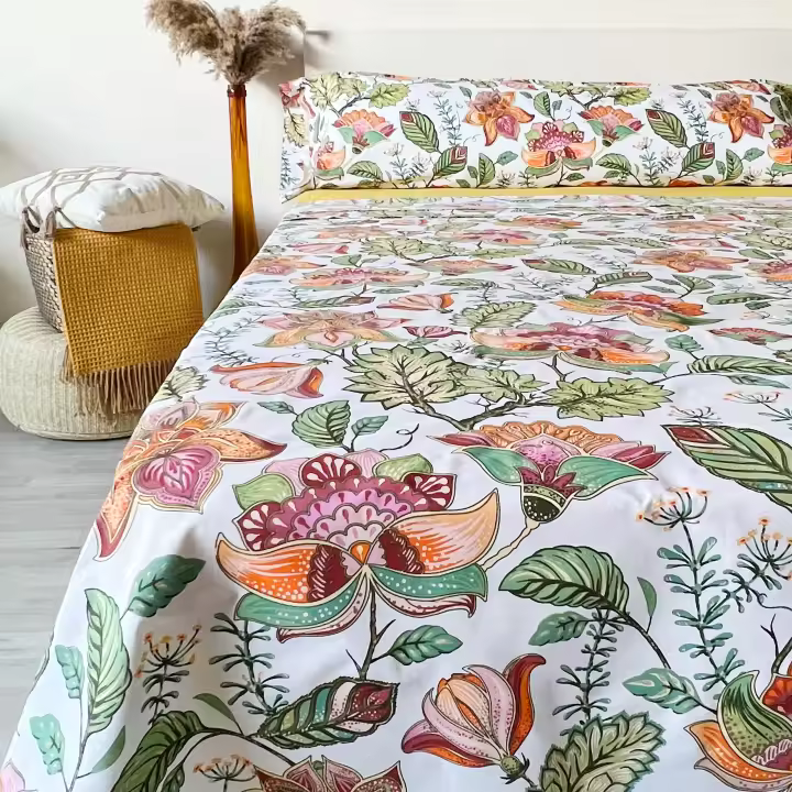 Juego de Sábanas Estampado Floral Paisley Multicolor – Alo Home - 1