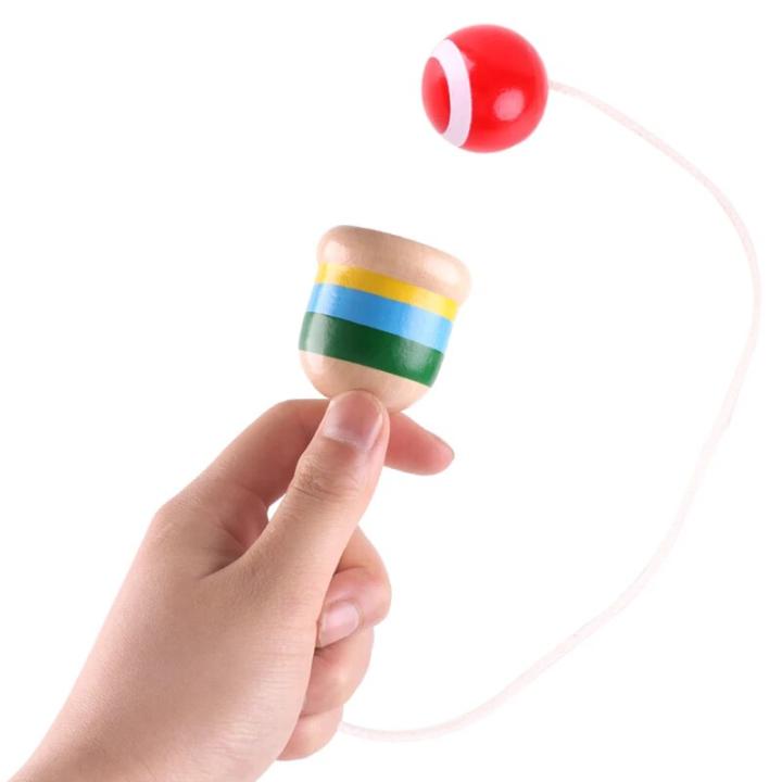 Montessori Toy Wooden Skill Sword Cup Develop Intelligence Smooth Toys Educational Traditional Games Toys Throw and Catch Ball
