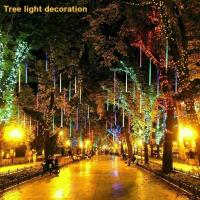 Luces De Cadena LED Para Decoración Navideña Al Aire Libre Impermeables Meteor Showers 8 Tubos 30cm/50cm Con Enchufe EU/US/AU/UK - details 20