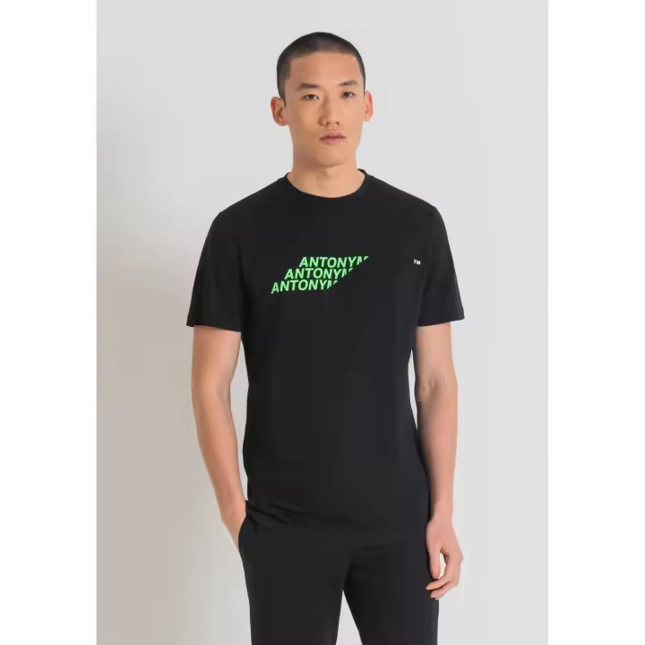 Antony Morato Camiseta MMKS02350 NEGRA Manga Corta Regular Fit - 1