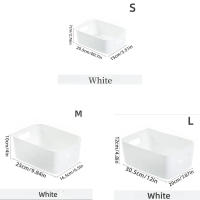 Cesta De Almacenamiento Rectangular Tres Tamaños Caja De Almacenamiento Portátil Adecuada Para Cocina Dormitorio Oficina Material Ecológico Plástico PP - details 1
