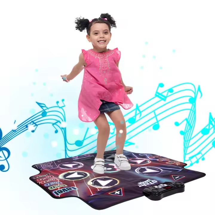 NK Alfombra de Baile para Niños +5 Años y Adultos con Bluetooth 5.0 - Tapete Musical LED con 7 Modos de Juego, Regalo Cumpleaños Navidad, Base Antidelizante y Altavoz con Volumen Ajustable (100x89cm) - 1
