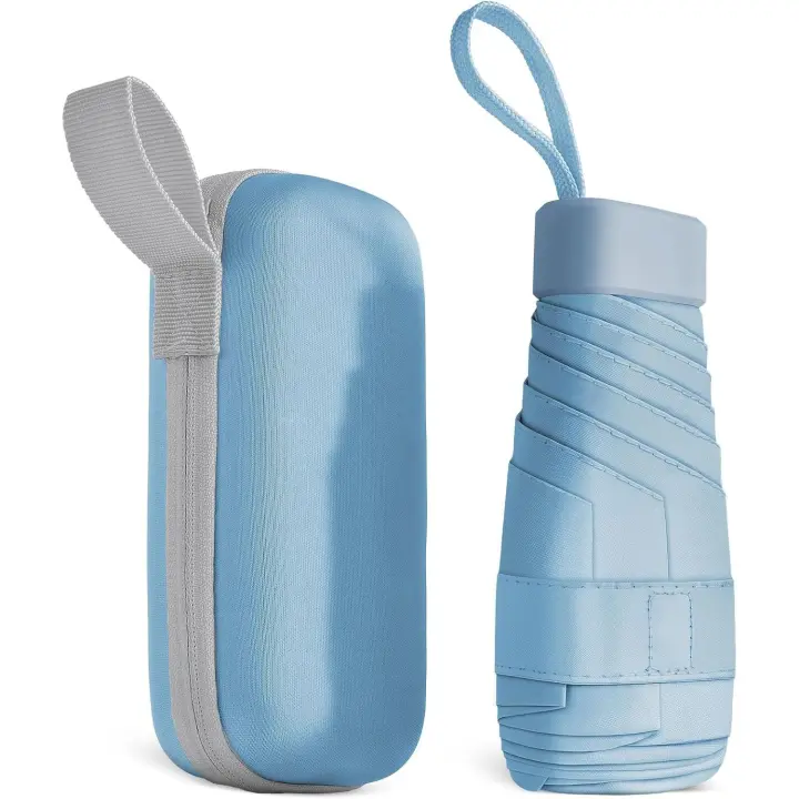 Mini Paraguas de Sol, Paraguas plegable, Paraguas plegable a prueba de Viento para helbres y Mujeres, apertura y cierre, Paraguas plegable y Resistencia compacta a los rayos UV E impermeable - 1