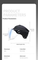 Casco De Motocicleta Con Luces LED Recargables Para Hombres Y Mujeres Casco Universal Para Moped Y Scooter Eléctrico Cuatro Estaciones Medio Casco ABS Peso 950g - details 12