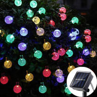 Luces De Cadena Solar De Cristal Globular IP65 39FT Con 100 LED Y 8 Modos De Iluminación Para Exterior Halloween Y Navidad Fiesta - details 4